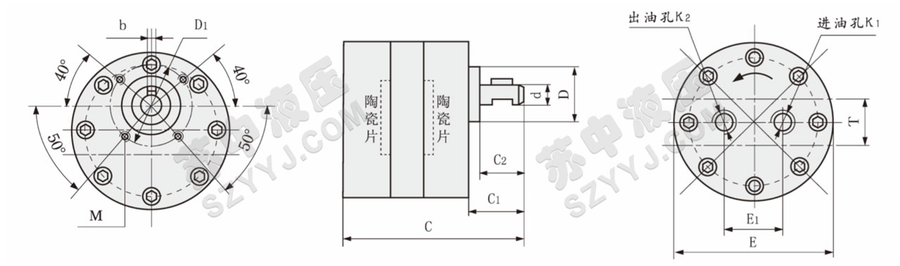 CB-BNS型陶瓷不锈钢齿轮泵外形尺寸